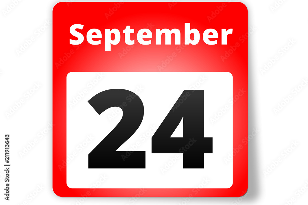 24 September Datum Kalender auf weißem Hintergrund 24 September Datum Kalender auf weißem Hintergrund
