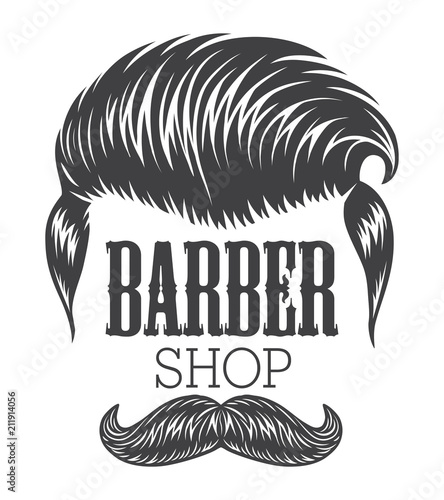 Vintage monochrome barber shop