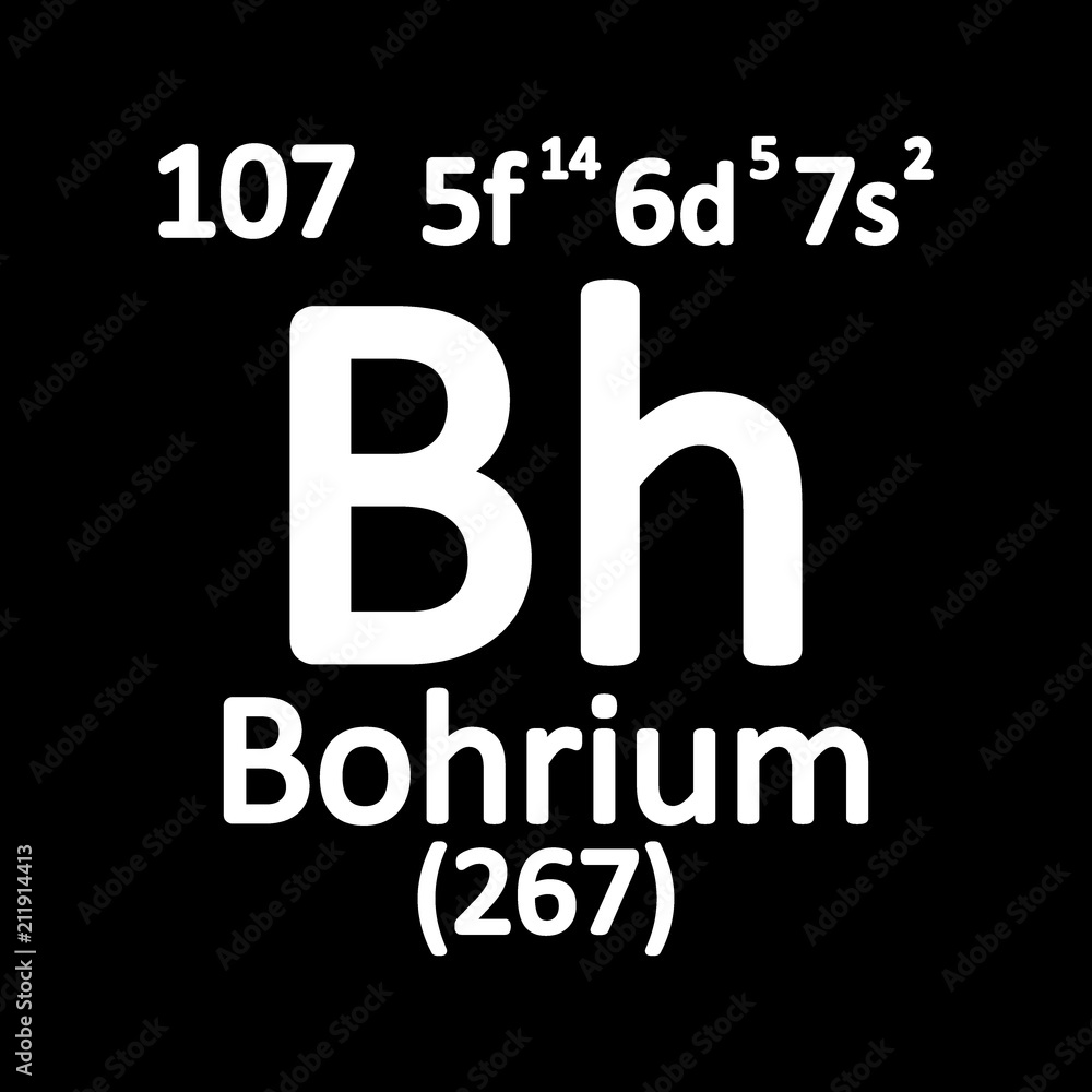 Periodic table element bohrium icon. Periodic table element bohrium icon.