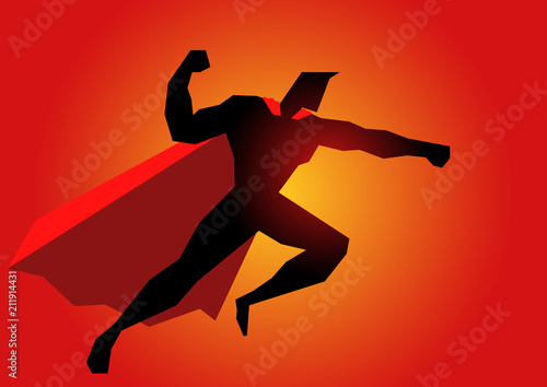 Superhero in action pose
