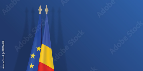 drapeau - Roumanie - Europe - roumain - européen - présentation - fond - économie