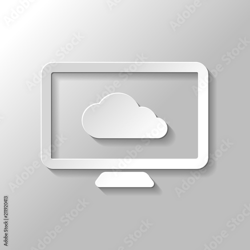 database, cloud technology, computer and cloud. simple icon. Pap