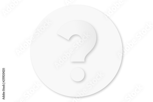 Question mark button isolated on white background
