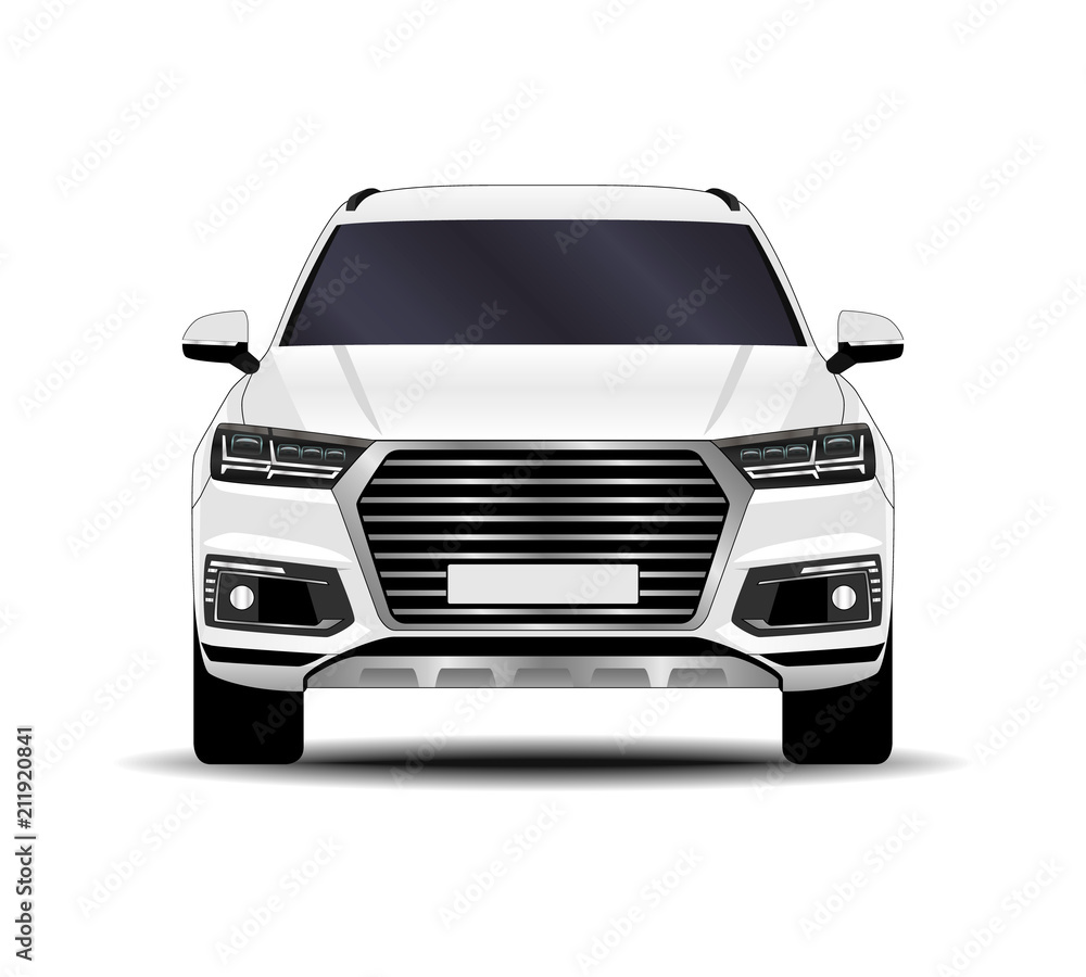 Naklejka premium realistic SUV car. front view