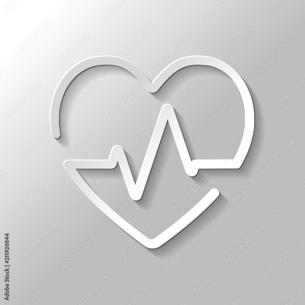 Heart and pulse line. One line style. Linear icon with thin outl Heart and pulse line. One line style. Linear icon with thin outl