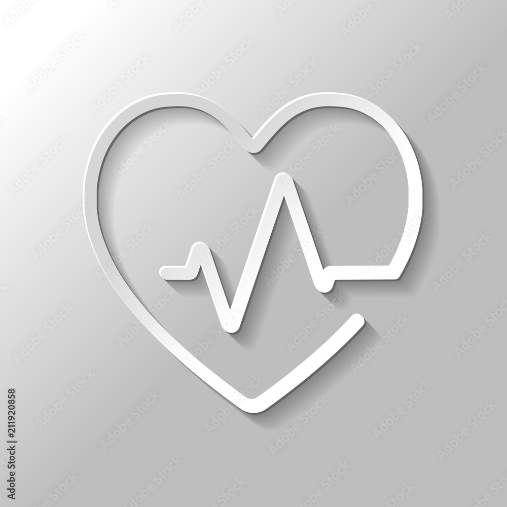 Heart and pulse line. One line style. Linear icon with thin outl Heart and pulse line. One line style. Linear icon with thin outl