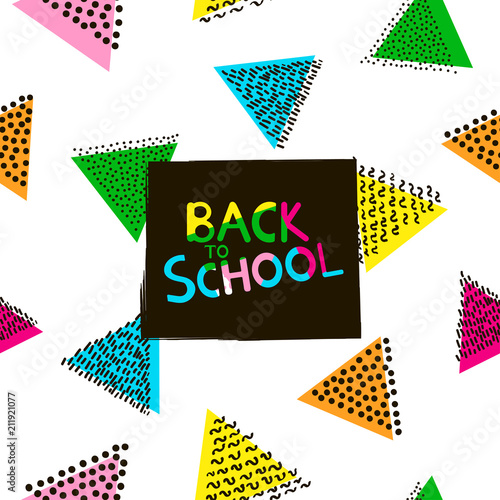 Back to school background with colorful geometric figures.