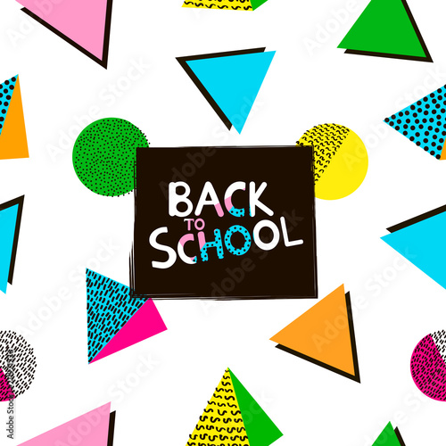 Back to school background with colorful geometric figures.
