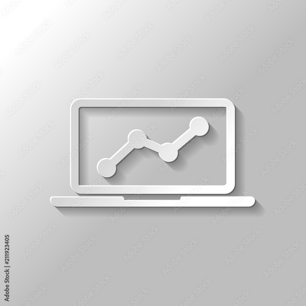 Finance graphic, grow. Paper style with shadow on gray backgroun Finance graphic, grow. Paper style with shadow on gray backgroun