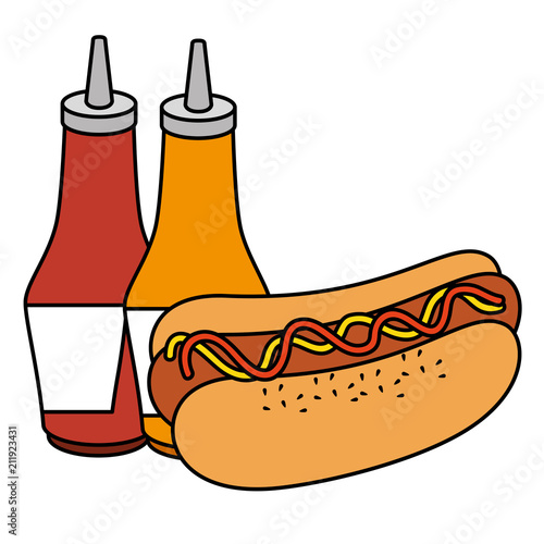 hot dog with sauces
