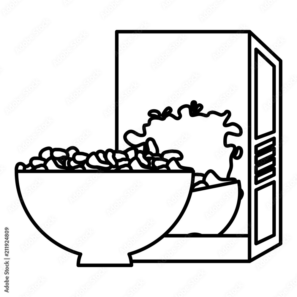 cereal dish with box vector illustration design cereal dish with box vector illustration design