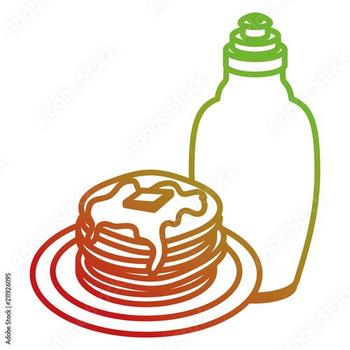 pancakes with syrup maple vector illustration design