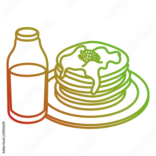 pancakes with syrup maple vector illustration design