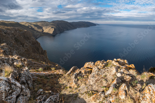 Beautiful view of the Tazheran shore of Lake Baikal