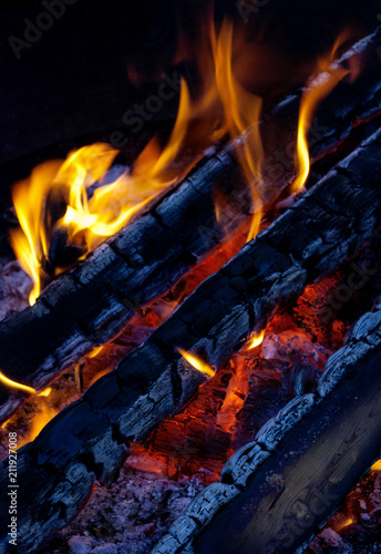Feuer, Camping, Lagerfeuerromantik, Hintergrund, Textur 
