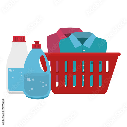 laundry service basket equipment vector illustration design