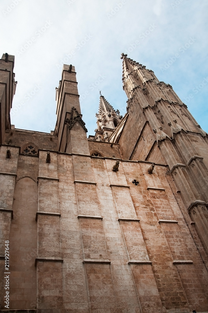 La Seu Cathedral gothic style architectural details La Seu Cathedral gothic style architectural details