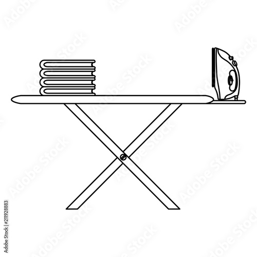 ironing board laundry service vector illustration design