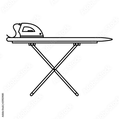 ironing board laundry service vector illustration design