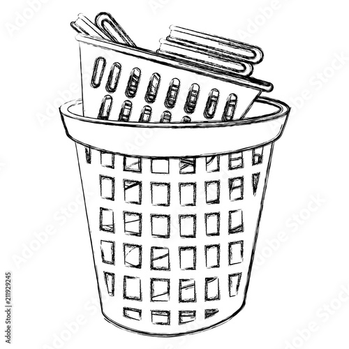 laundry service plastic bin vector illustration design