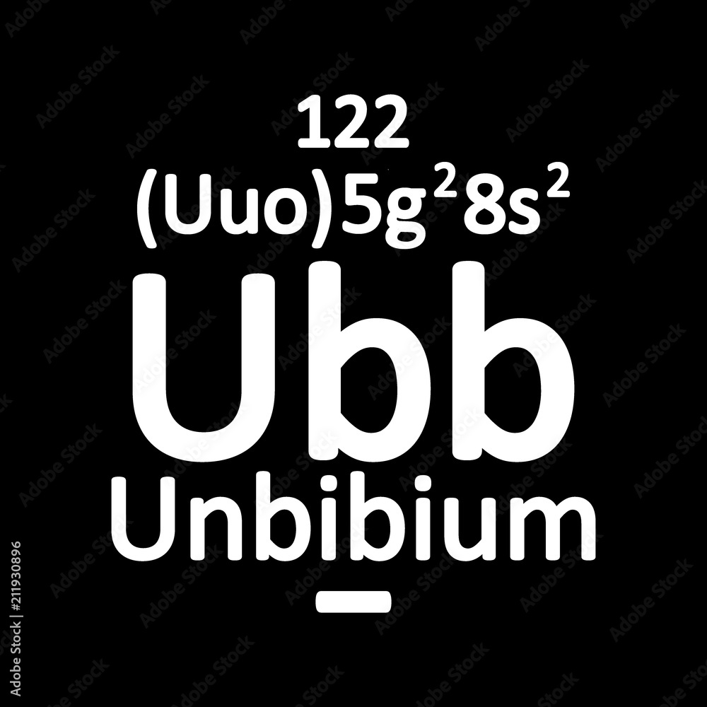 Periodic table element unbinilium icon. Periodic table element unbinilium icon.