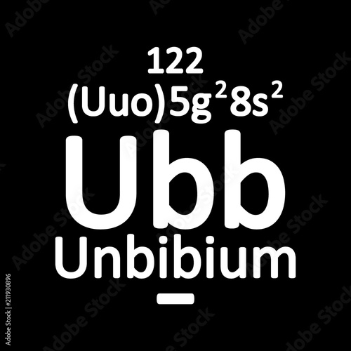 Periodic table element unbinilium icon.