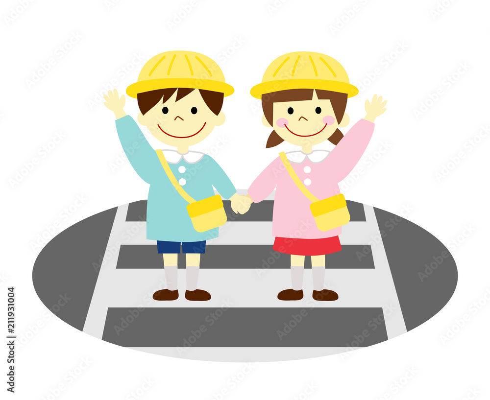 幼稚園児 横断歩道 Stock イラスト Adobe Stock