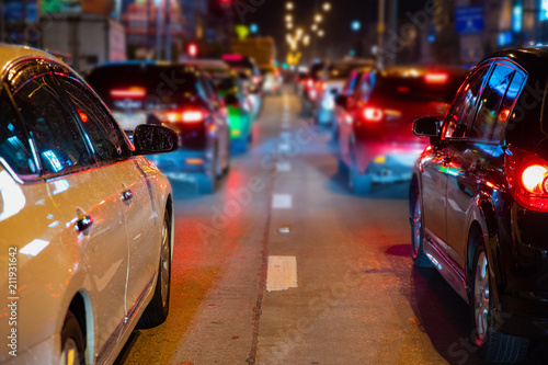 car traffic jam at night © pixfly