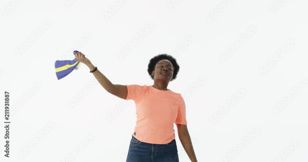 Young attractive fan watching sport championship on white background. Young attractive fan watching sport championship on white background.