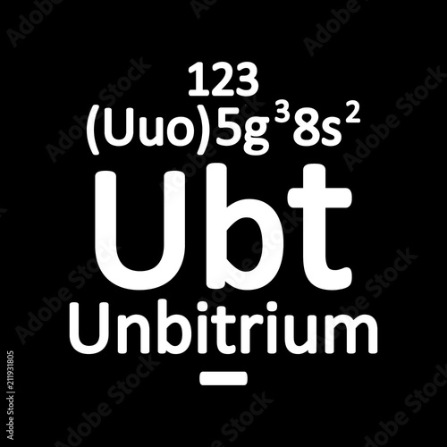 Periodic table element unbitrium icon.