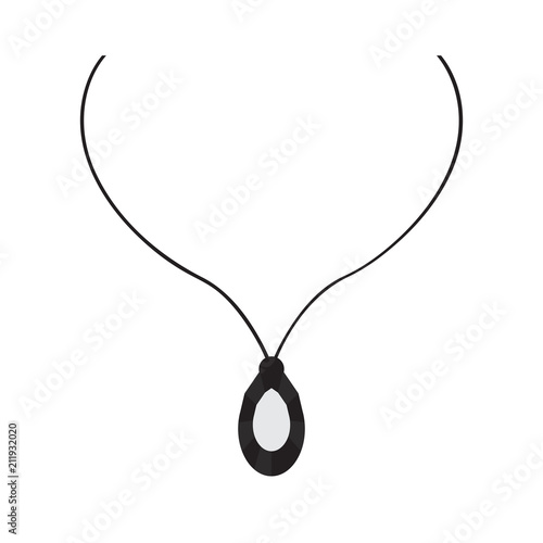 Isolated silhouette of a necklace