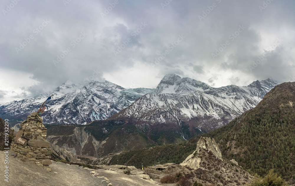 Stone Buddhist stupa in the Himalayas , Nepal. Stone Buddhist stupa in the Himalayas , Nepal.