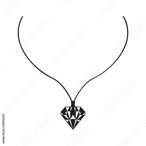 Isolated silhouette of a necklace