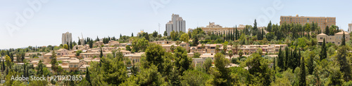 Panorama of first quarters of Jerusalem outside old city walls