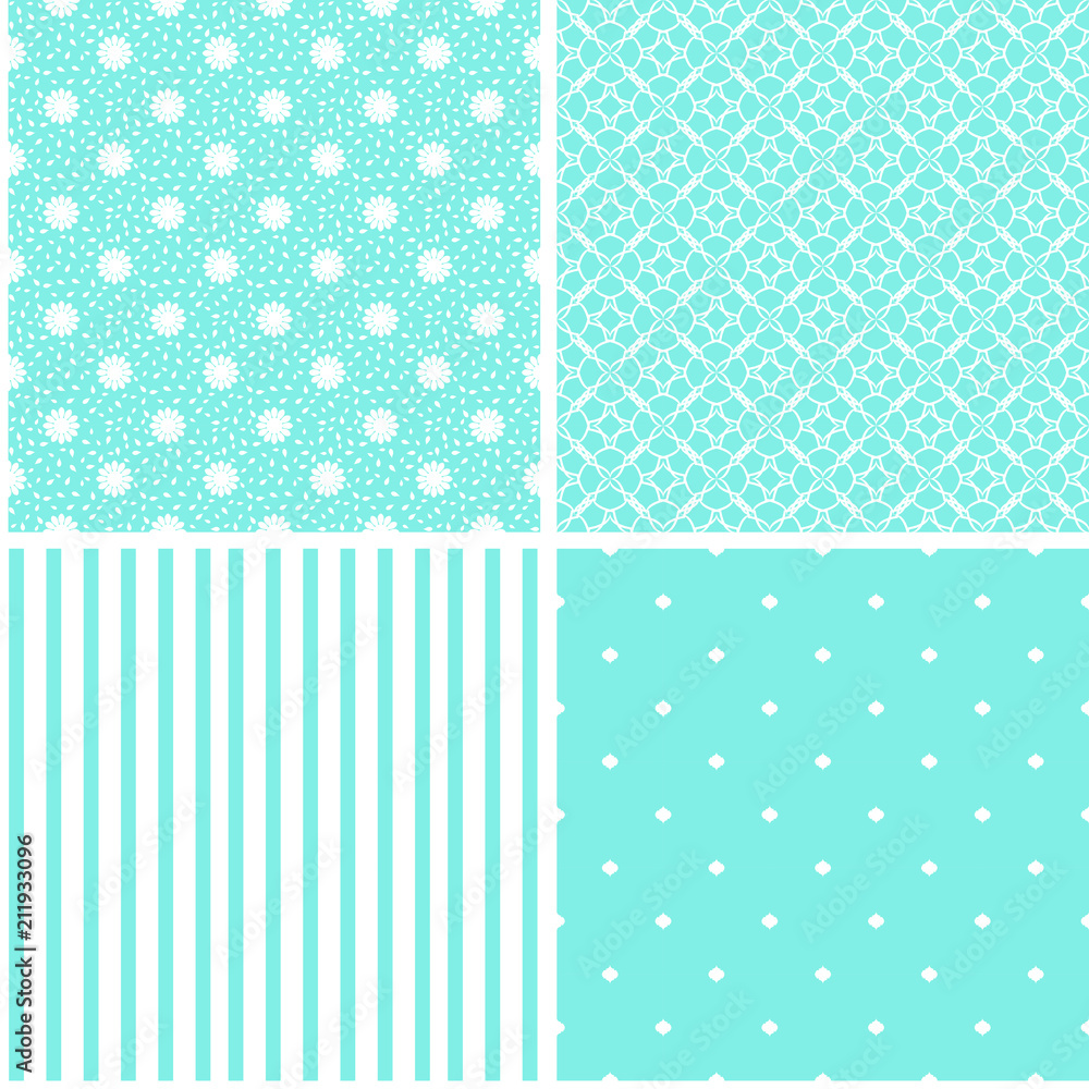 Charming different vector seamless patterns.