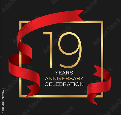 19th years anniversary celebration background