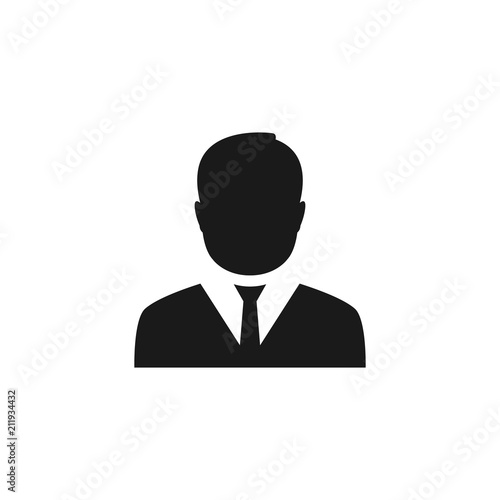 Business User Icon. Vector silhouette