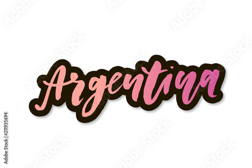 Viva Argentina independence day Phrase Vector Lettering Calligraphy Sticker