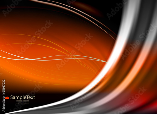 Bright passionate background of black and orange hues with a silhouette of fabric.