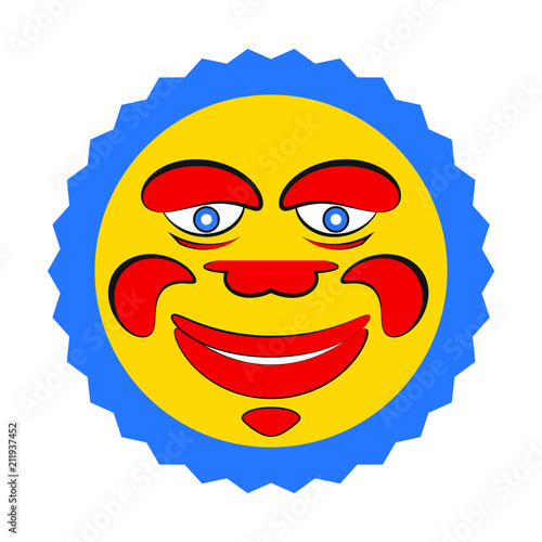 Crayfish party moon symbol used as a lantern in august in Sweden. Flat style vector.