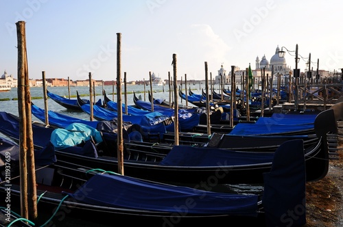 Gondolas on the Grand Canale and architectures in Venice, Italy © YuanChieh