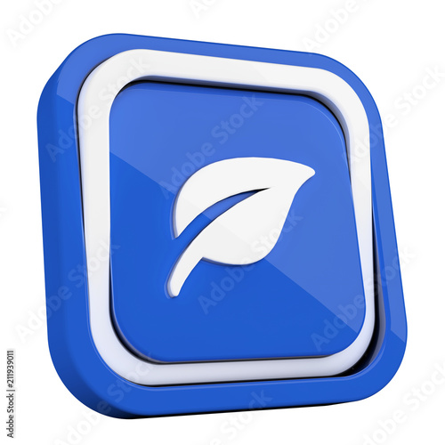 ikona plastikowa 3D niebieski kwadrat pierścień