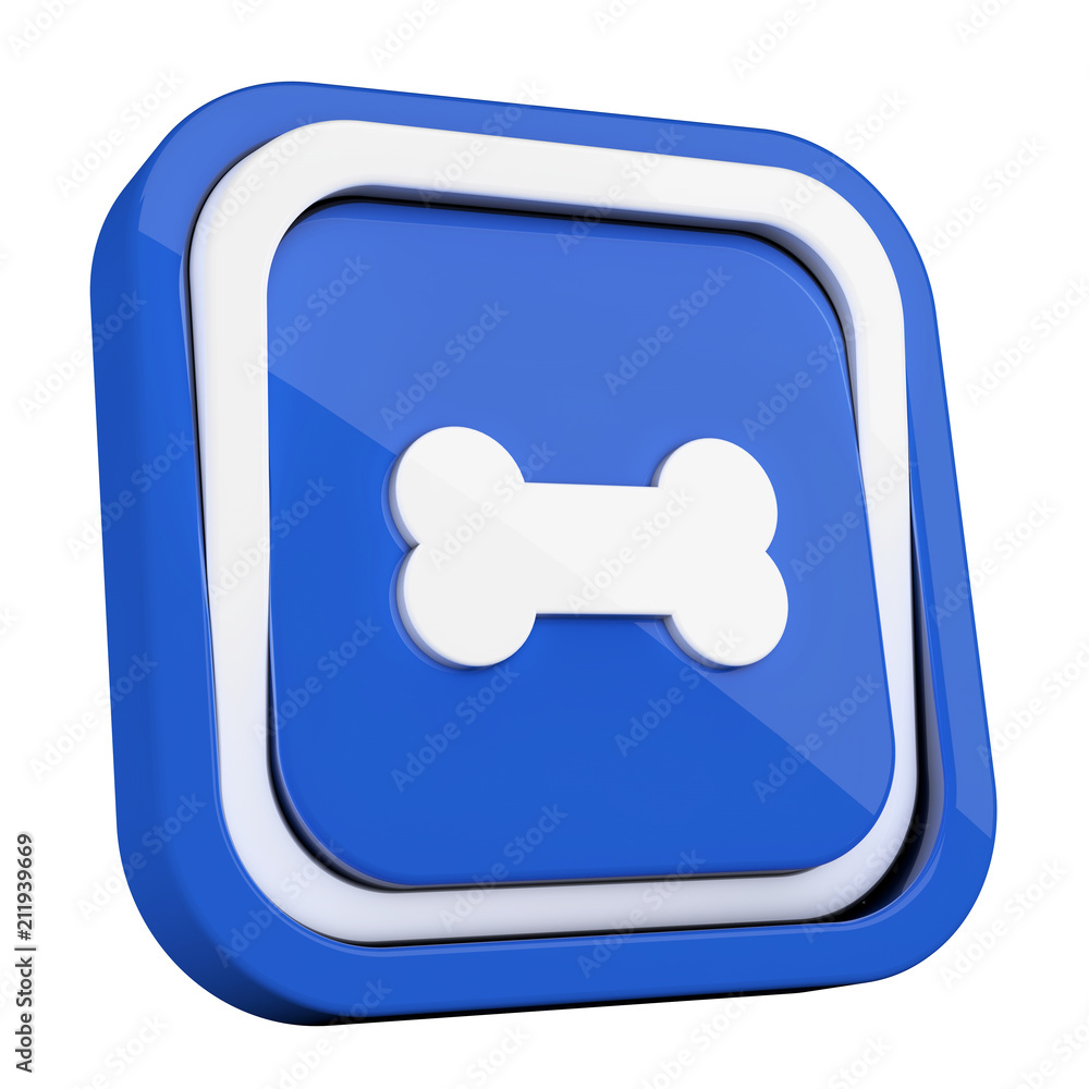 Fototapeta premium ikona plastikowa 3D niebieski kwadrat pierścień