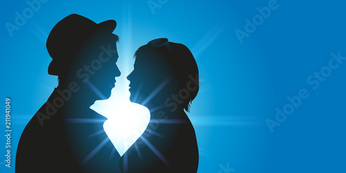 amoureux - jeune - amour - aimer - séduction - couple - romantique - coucher de soleil - baiser