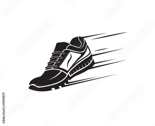 speeding running sport sneakers shoe icon