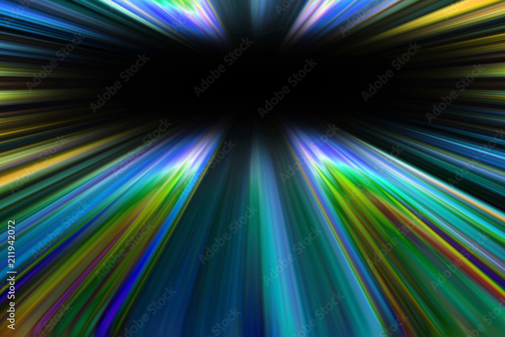 Colourful starburst light trails background