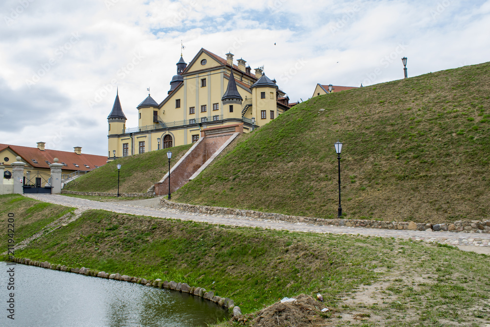 Castle-fortress, ancient architecture castle-museum city nesvizh belarus