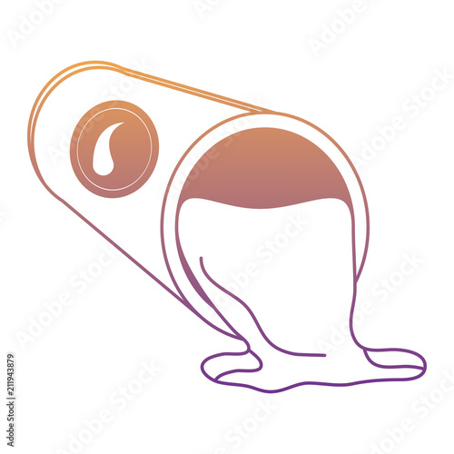 oil Barrel with spilled liquid icon over white background, vector illustration