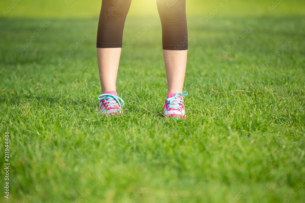 Exercise outdoor concept, Girl exercising in a park. Exercise outdoor concept, Girl exercising in a park.