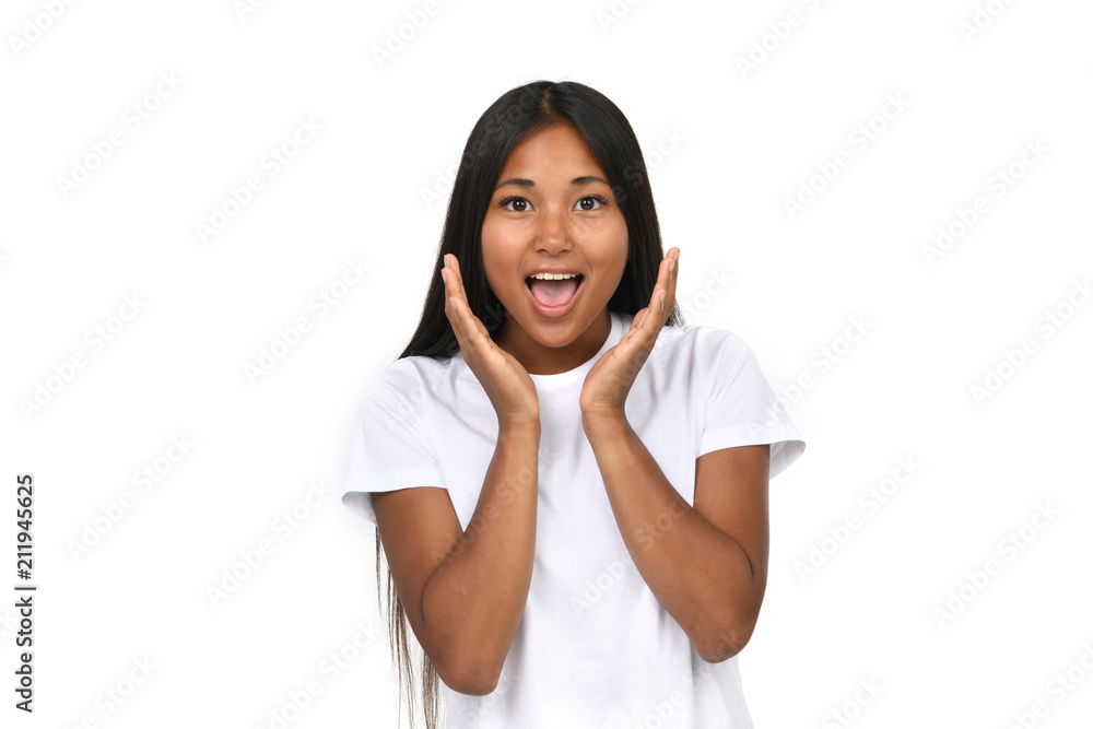 Junge Frau ist begeistert Junge Frau ist begeistert